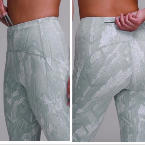 lululemon Swift Speed High-Rise Crop 21" Chevron Jacquard Silver Blue White - Picture 2 of 7